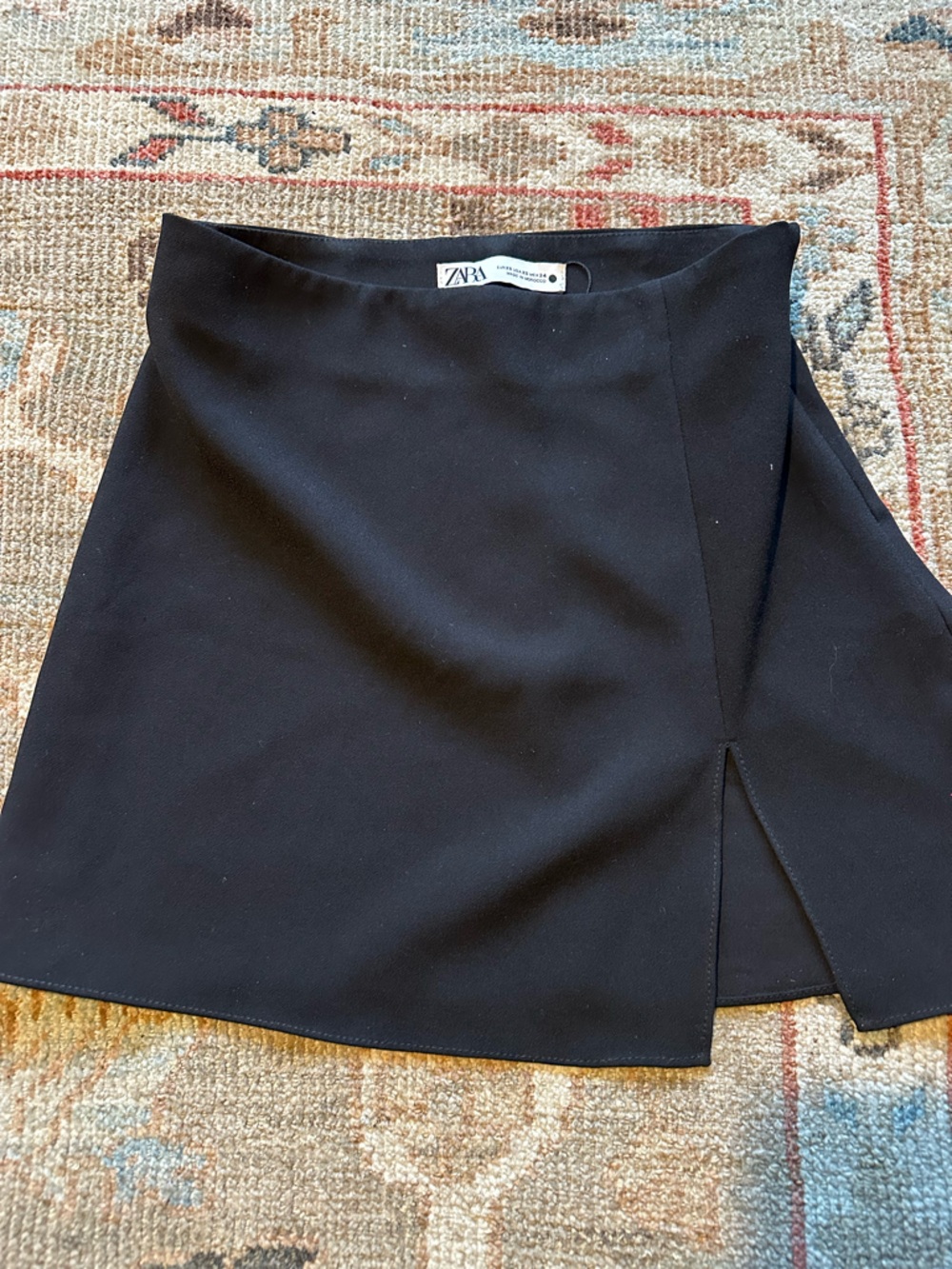 Zara Black Skirt with Front Slit Detail